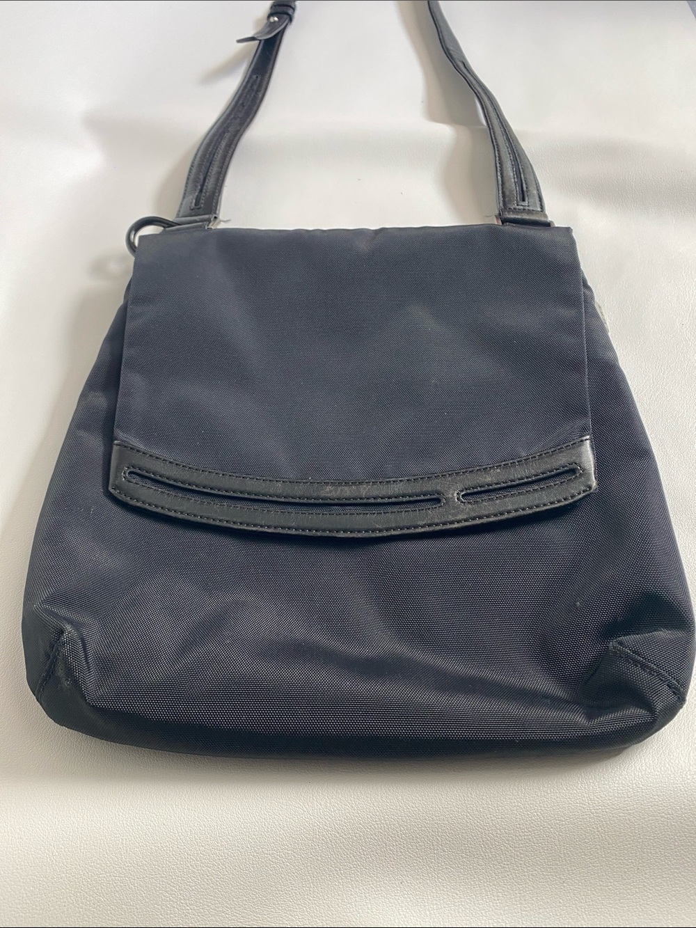 Tumi Black Tote with Light Blue Interior